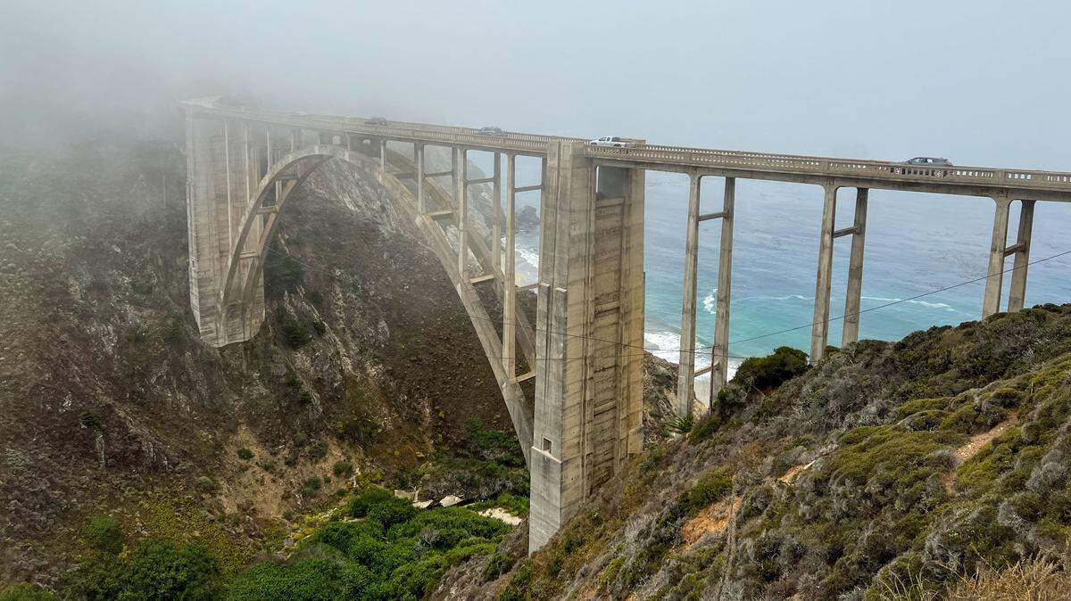 Fog drapes the Bixby Bridge in Monterey County.