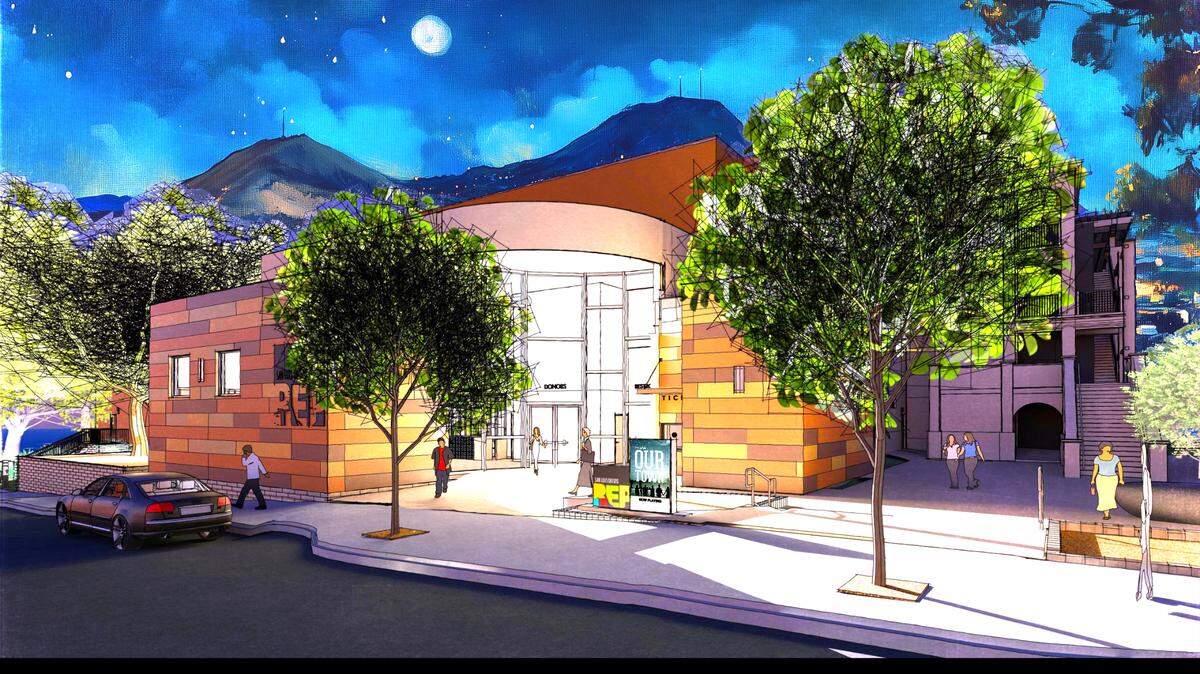 A rendering of the new downtown theater complex for SLO Rep. The new theater would have a 215-seat main stage for musicals, comedies and dramas, plus a 100-seat black box theater for new works, staged readings, late-night cabaret entertainment and performances by SLO Rep’s ACT program.