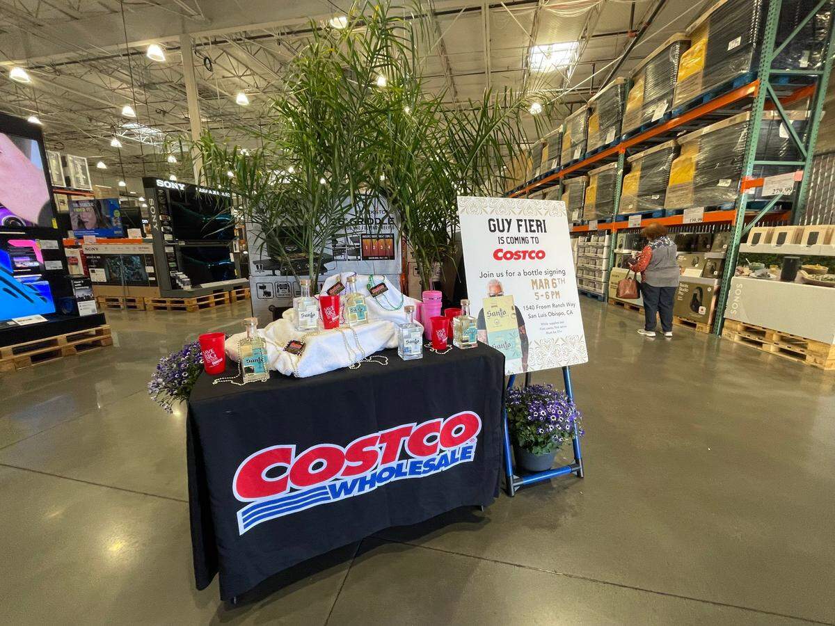 Celebrity chef and Food Network host Guy Fieri will sign bottles of his tequila, Santo, at Costco on March 6, 2024.