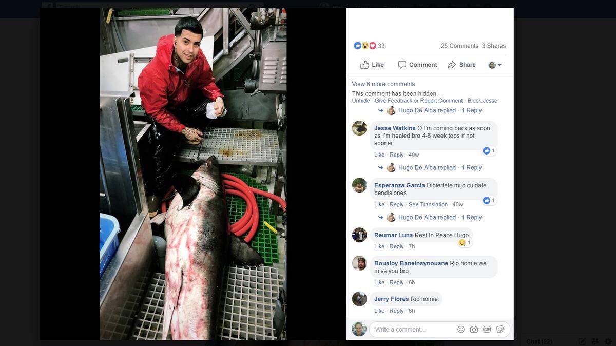 A Facebook post shows Hugo Diaz de Alva on a commercial fishing boat. The Paso Robles man was found dead Thursday in a pond at Franklin Hot Springs recreational area. Sheriff’s officials are investigating.