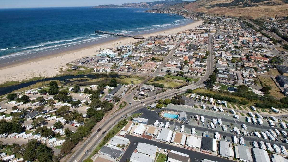 An aerial view of Pismo Beach.