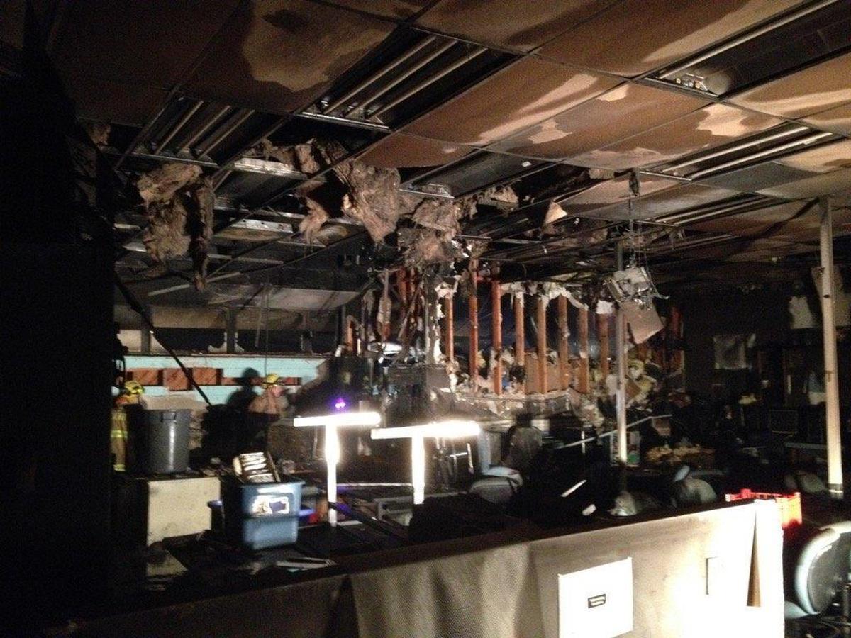 A fire caused significant damage to a computer lab on the San Luis Obispo High School campus early Thursday, Dec. 8, 2016.