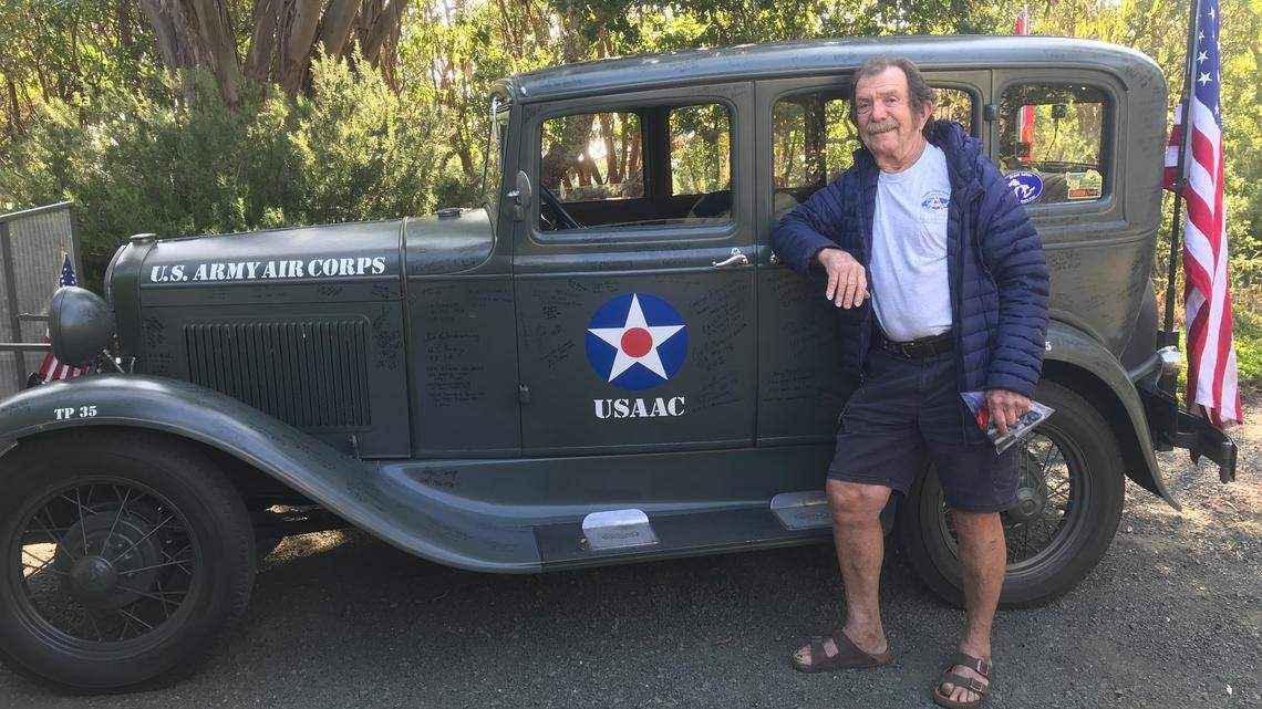 Jay Burbank of Cambria takes a quick pause during his whirlwind packing and preparations for a 7,000-mile round trip he and a friend are taking to the Arctic Circle and back. He’ll drive about 1,400 miles of the trek in his 1931 Model A town sedan, honoring veterans and raising money for alternative-education graduates.