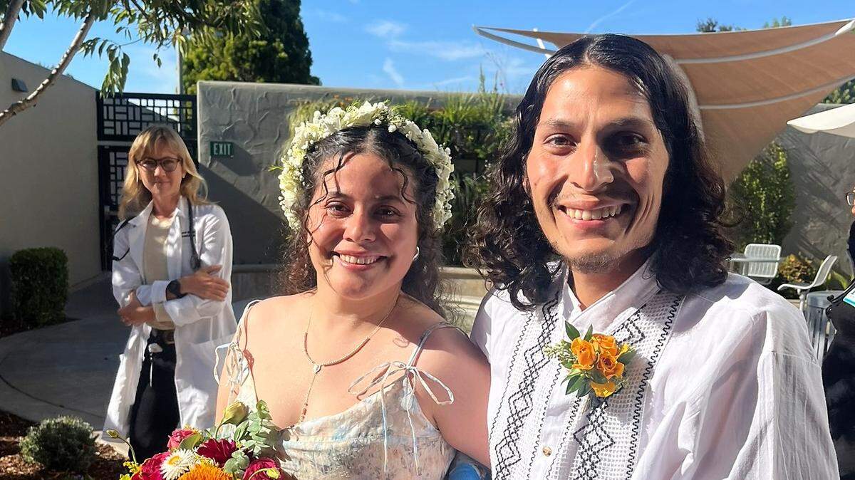 French Hospital Medical Center patient Tomás Hernández married his fiancée Kassandra Salcedo at the hospital’s chapel on Oct. 9, 2024.