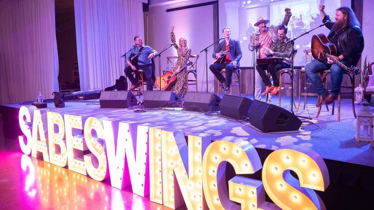 The SabesWing Strike Out Benefit is a Paso Robles-based fundraiser to help cancer patients struggling with their medical bills. It’s put on by the foundation created by former MLB pitcher Bret Saberhagen, center, and his wife Kandace.