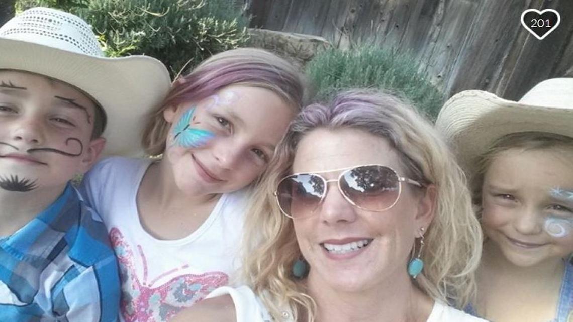 Tricia Jensen with her three children.