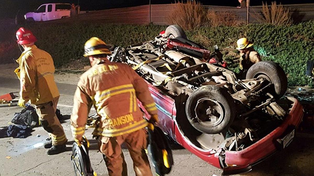 A woman suffered major injuries after a single-vehicle rollover crash on Friday, November 17, 2017 in Santa Maria, California.