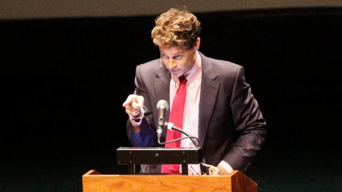 The Milo Yiannopoulos event sponsored by the Cal Poly Republican club that drew protests outside.