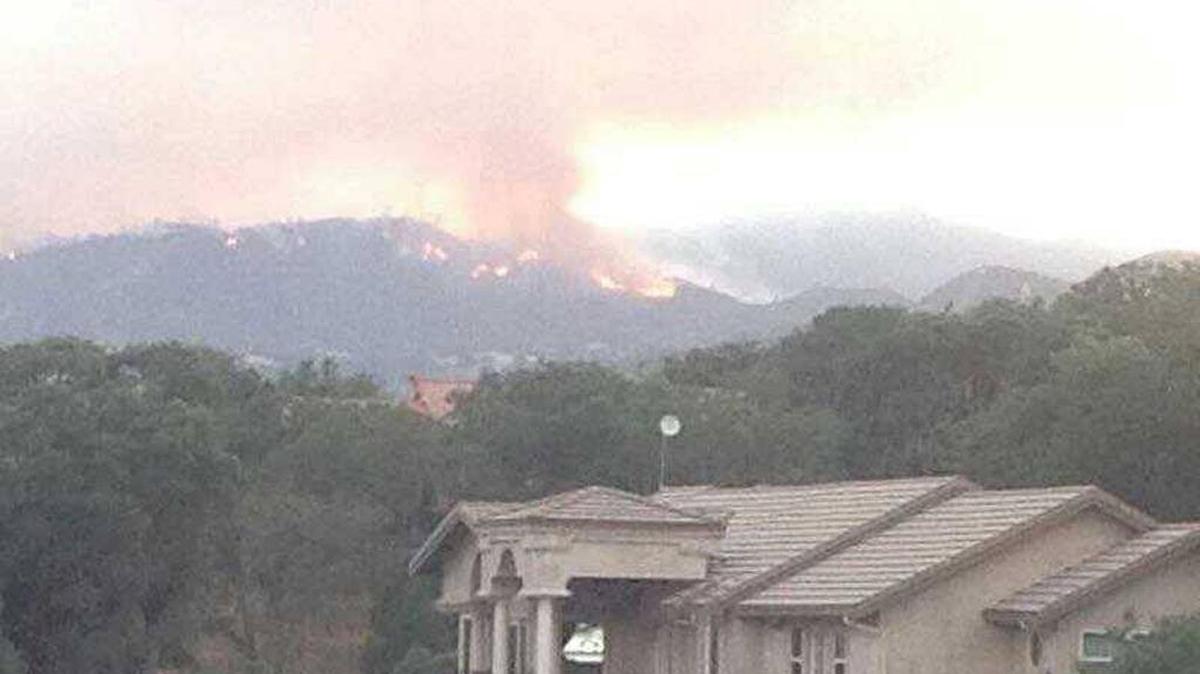 A wildfire burns in Los Padres National Forest in Monterey County.