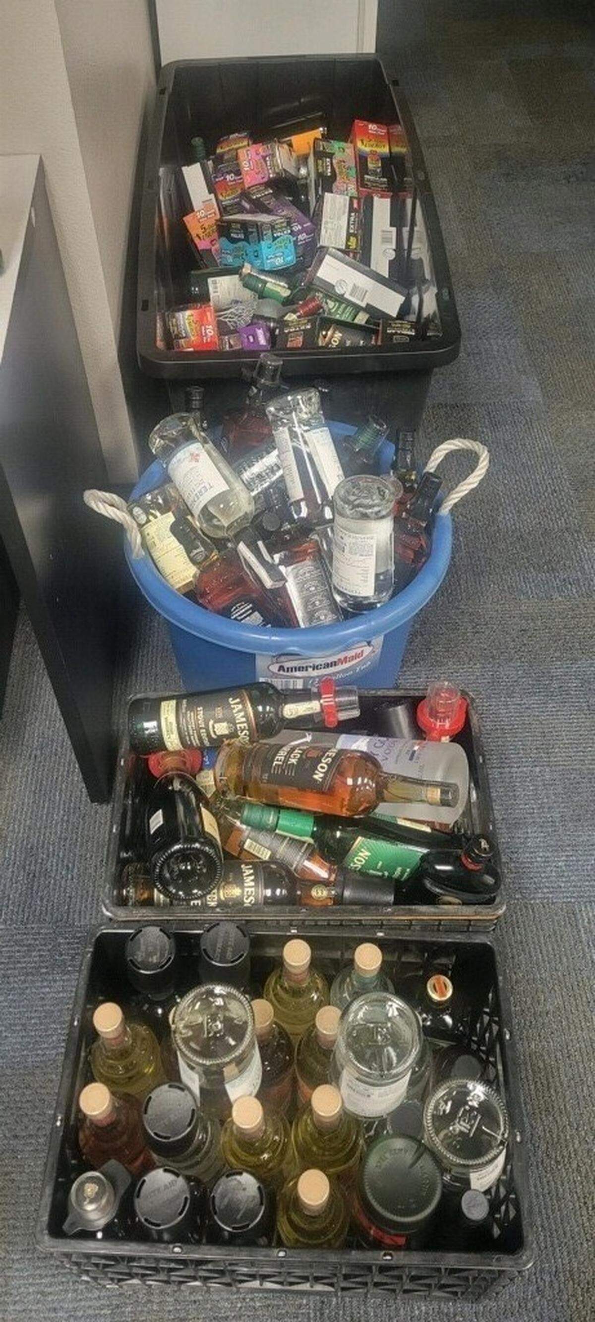 Three people were arrested during a “high-risk traffic stop” on Highway 101 after they allegedly stole alcohol and energy shots from at least two businesses in North County on Feb. 22, 2024.&nbsp;