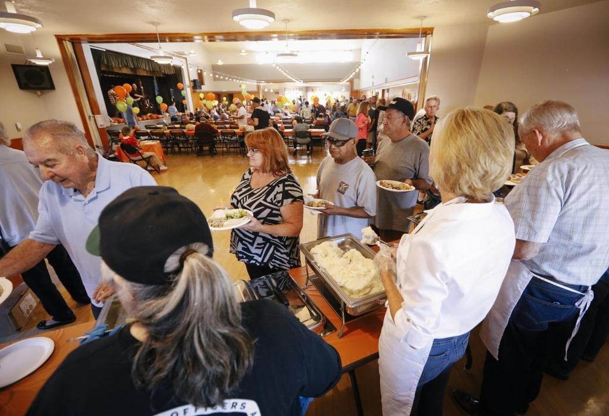 The Pismo Beach Police Association hosts its annual community Thanksgiving Dinner at the Veterans Memorial Hall in 2014.