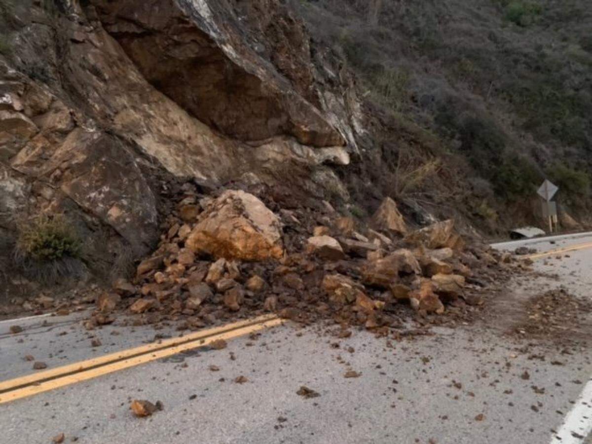 A rockslide on Highway 1 closed the scenic road on Oct. 27, 2021, from Ragged Point in San Luis Obispo County to Fullers Point in Monterey County. The highway was cleared and reopened on Oct. 30.