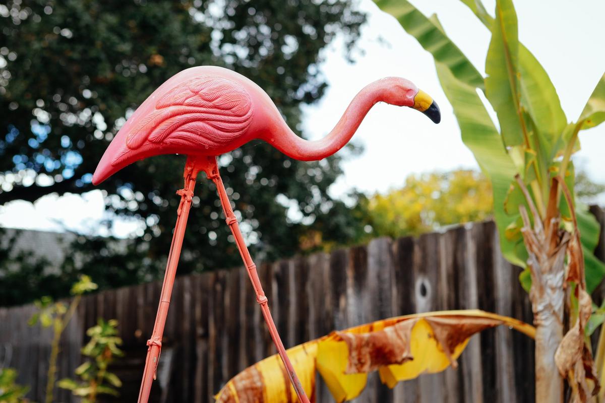 Christine would make eclectic decorations for her and Tom’s home, including pink flamingos mounted on bamboo poles to make them taller.
