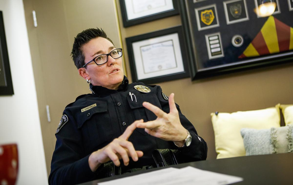 SLO Police Chief Deanna Cantrell reported leaving her gun behind in a bathroom stall at El Pollo Loco on Wednesday. The gun is still missing and police are looking for a man who may have taken it and was captured on video camera surveillance.