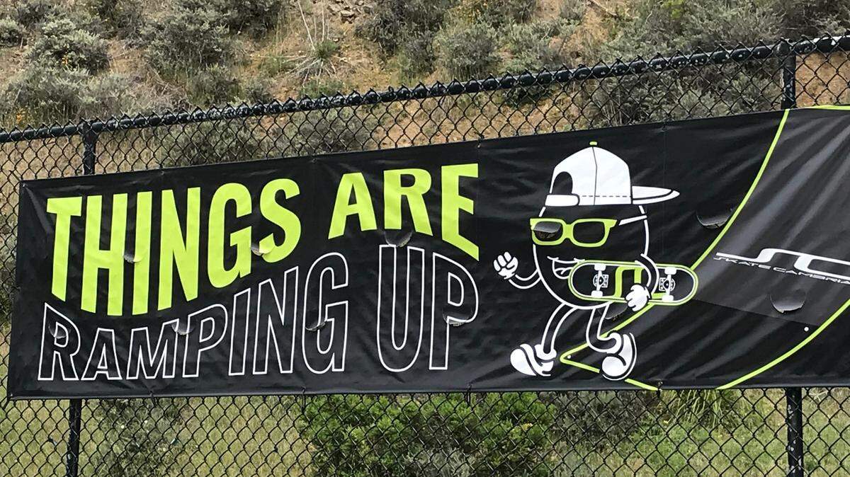 New banners will be going up soon at the projected site of the new skate park in Cambria, according to Skate Cambria officials. The group learned Thursday, April 24, 2025, that it must raise another $329,000 for contingency funds before the town’s CSD will put the Main Street project out to bid.
