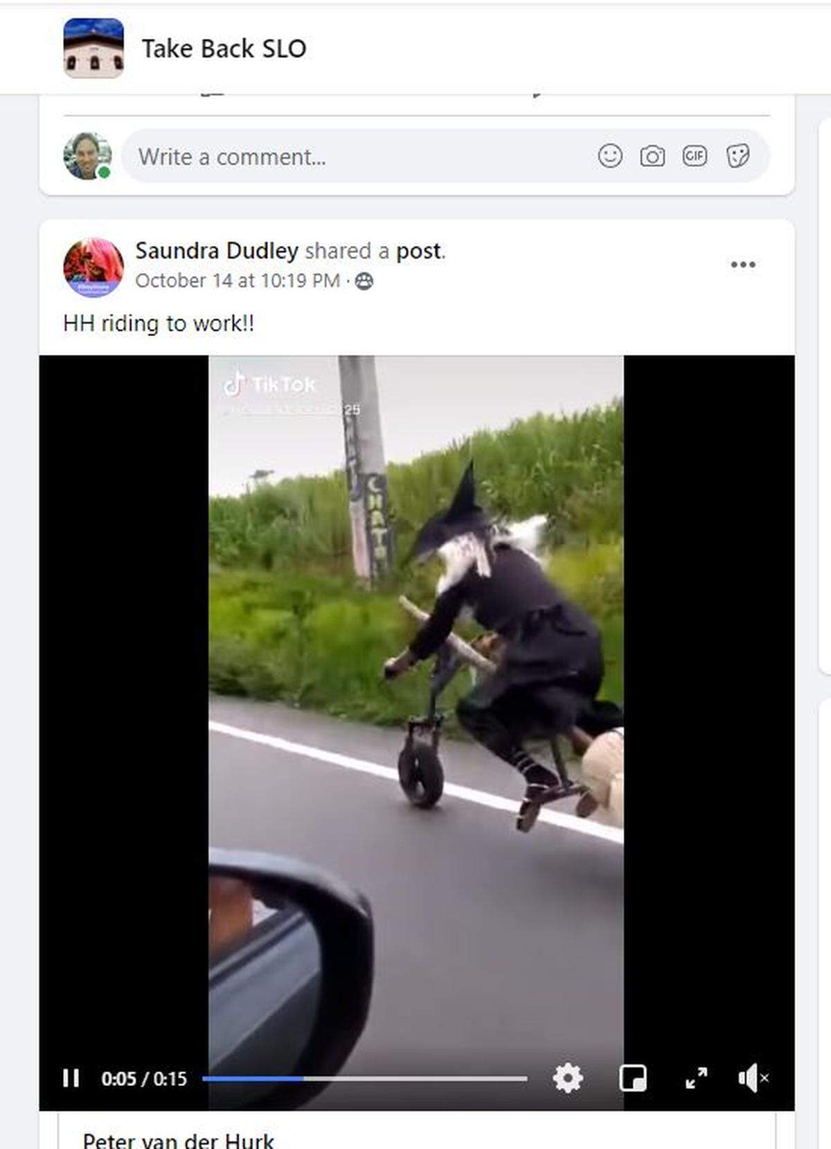 A post on the Take Back SLO Facebook page.
