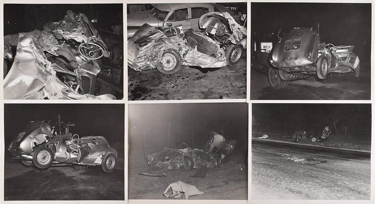 Unpublished photos of of the car crash that killed actor James Dean go up for auction in August 2019 via RR Auction. These photos show the 1955 Porsche 550 Spyder was driving when he died near Paso Robles, California, on Sept. 30, 1955.