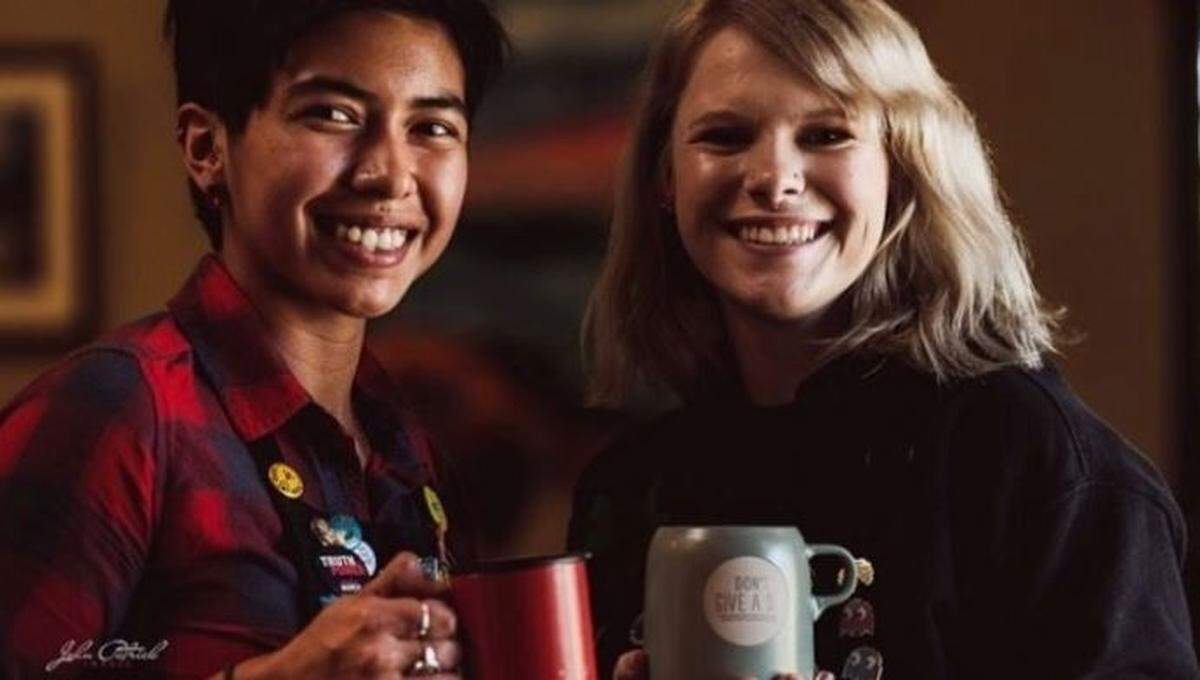 Karen Montes Cabrera, left, and Shelby Biaggini, both worked at Joebella Coffee Roasters in Atascadero. They were killed along with two others after the car in which they were traveling crashed into a tree east of Templeton.