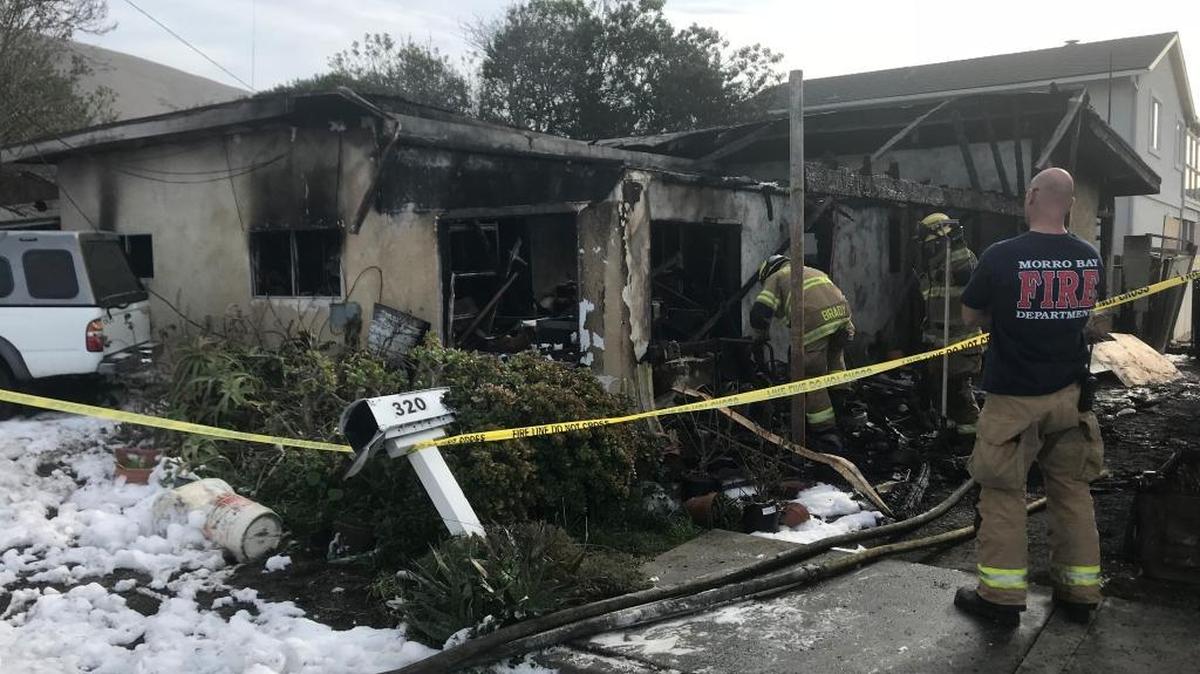 Fire burned a house in the 300 block of Orcas Street in Morro Bay on Sunday morning.
