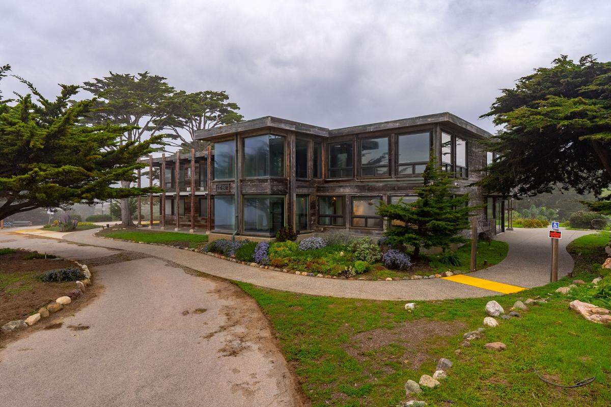 A curving driveway leads up the hill from Highway 1 to the large restaurant building on the Daou Ocean property in Cambria. For three decades, it was known as The Hamlet at Moonstone Gardens. The parcel was listed for sale for $5.5 million in late April 2025.