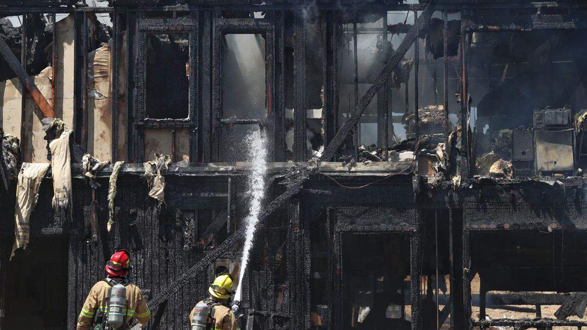 An apartment complex caught fire on Olive Street in Paso Robles on Aug. 3, 2022.