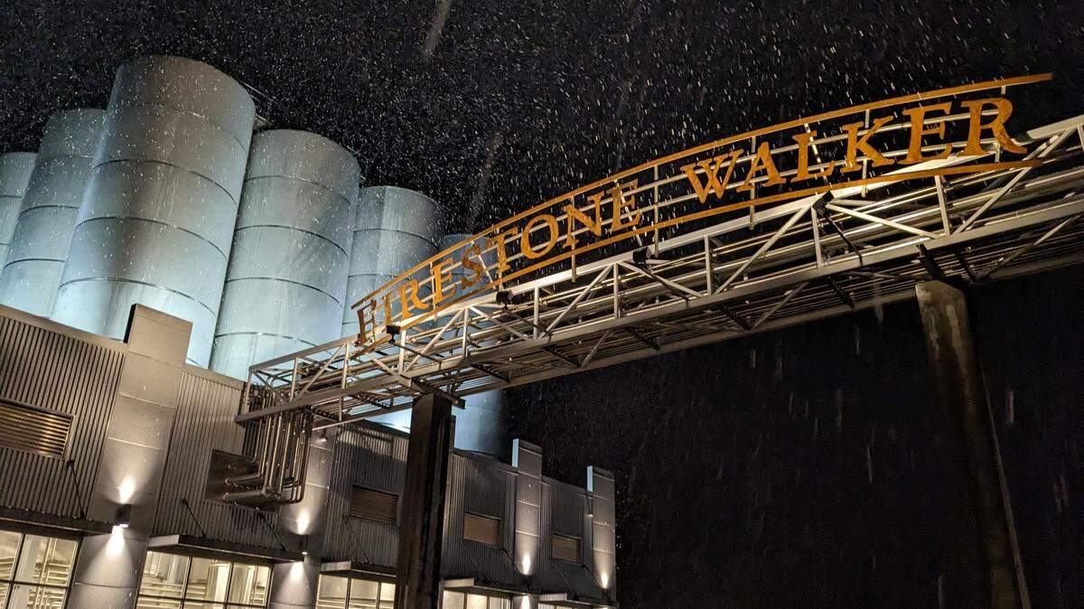 Snow fell across northern San Luis Obispo County on Feb. 24, 2023, including at Firestone Walker Brewing Company.