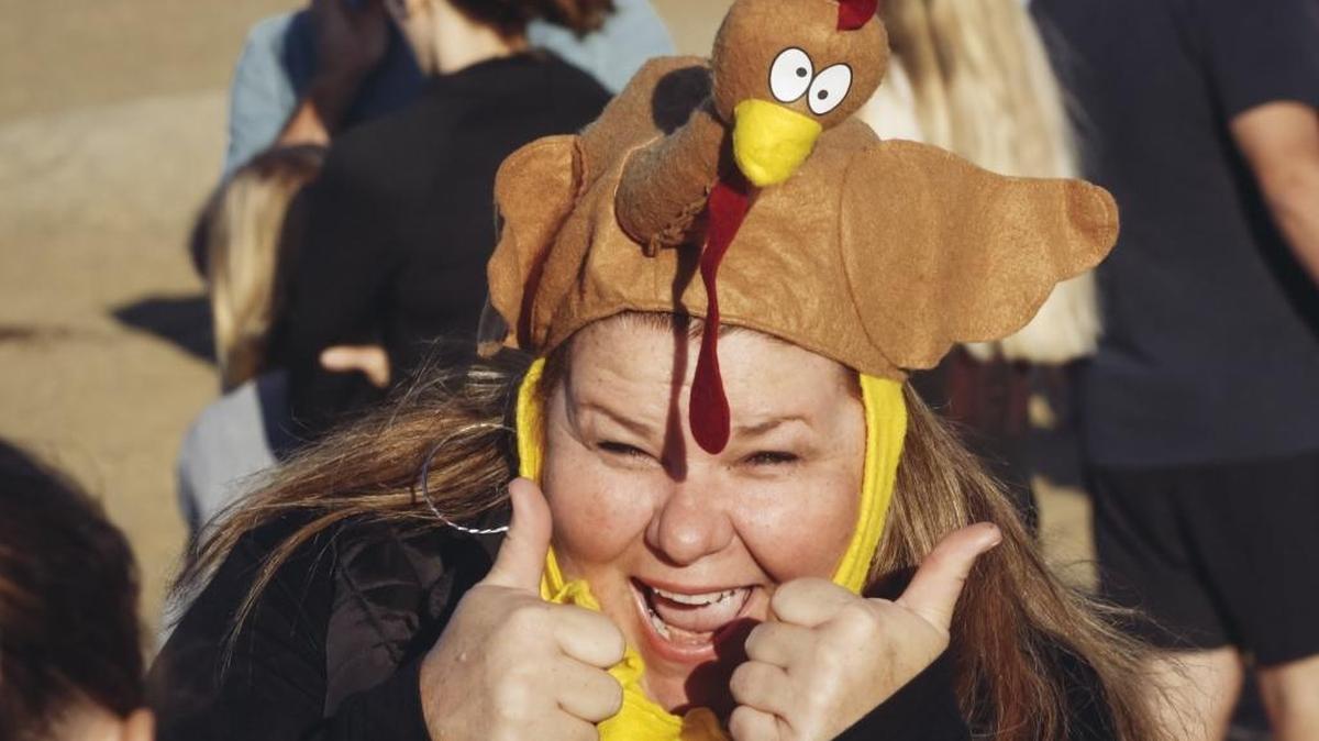 Leslie Whitesell of Bakersfield is ready for the start of the 6th Annual South County Turkey Trot in Pismo Beach.