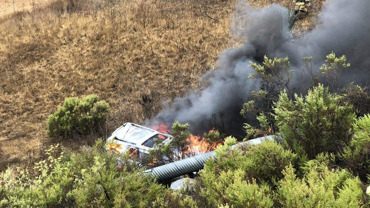 Two people were injured in a car crash on Highway 46 outside of Cambria on Sept. 18, 2022.