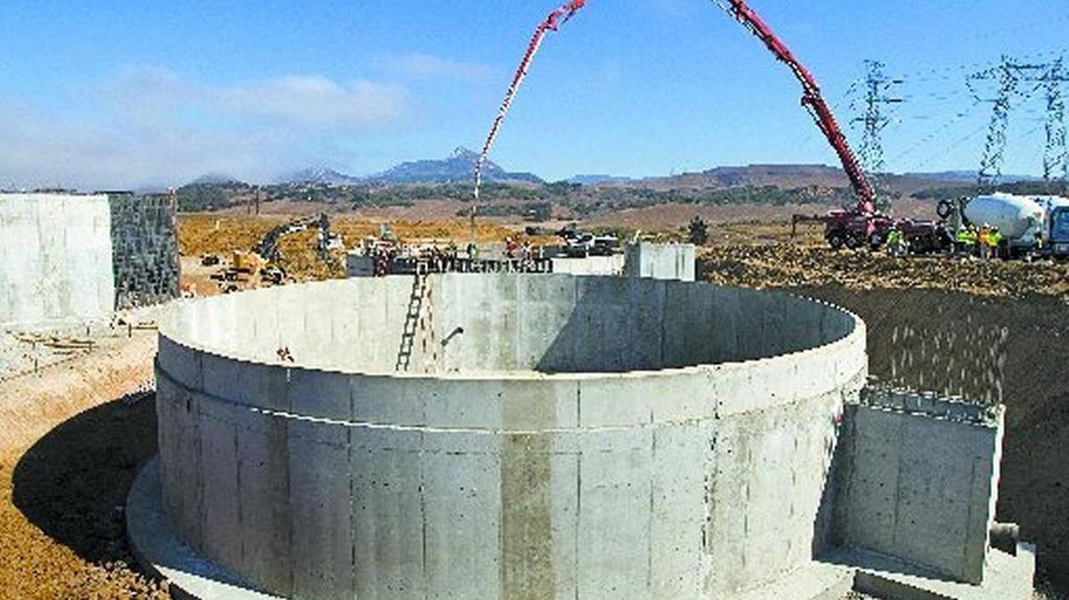 The Los Osos sewage treatment plant, shown here under construction in October 2014.