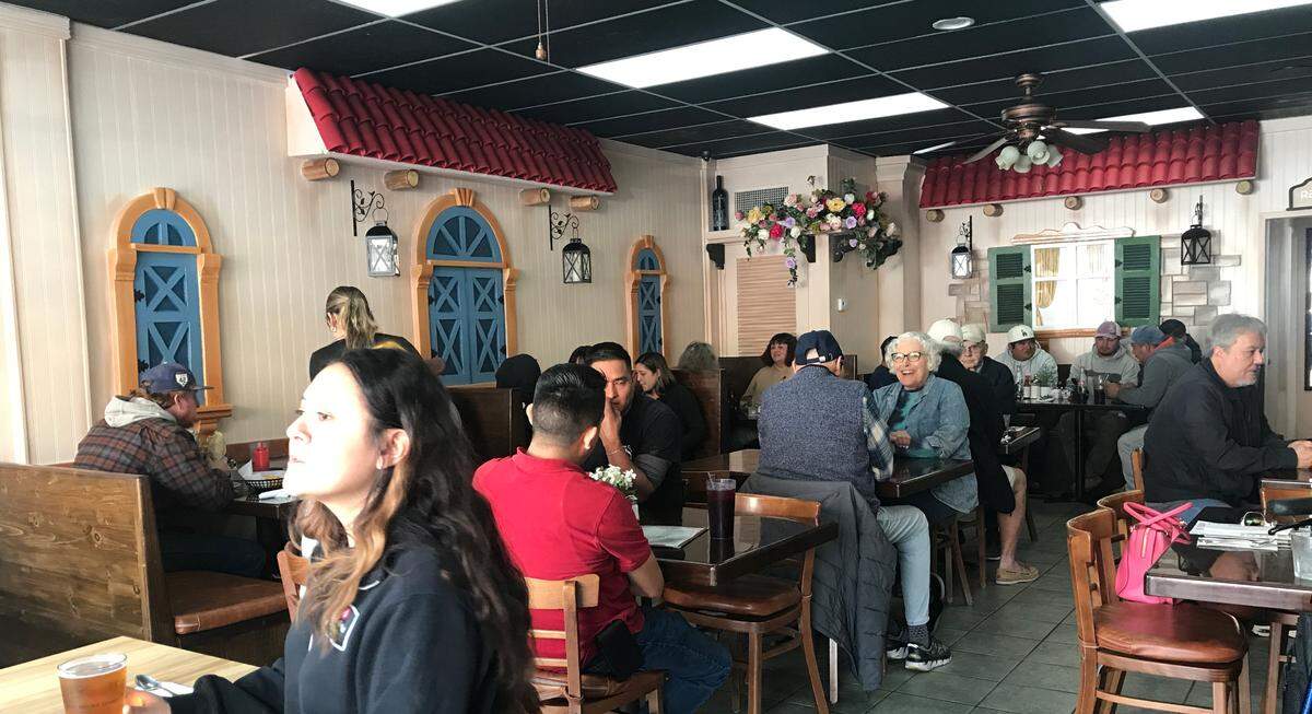 Locals and other diners at the Cambria Cafe on Jan. 31, 2025. It reopened recently under new ownership.