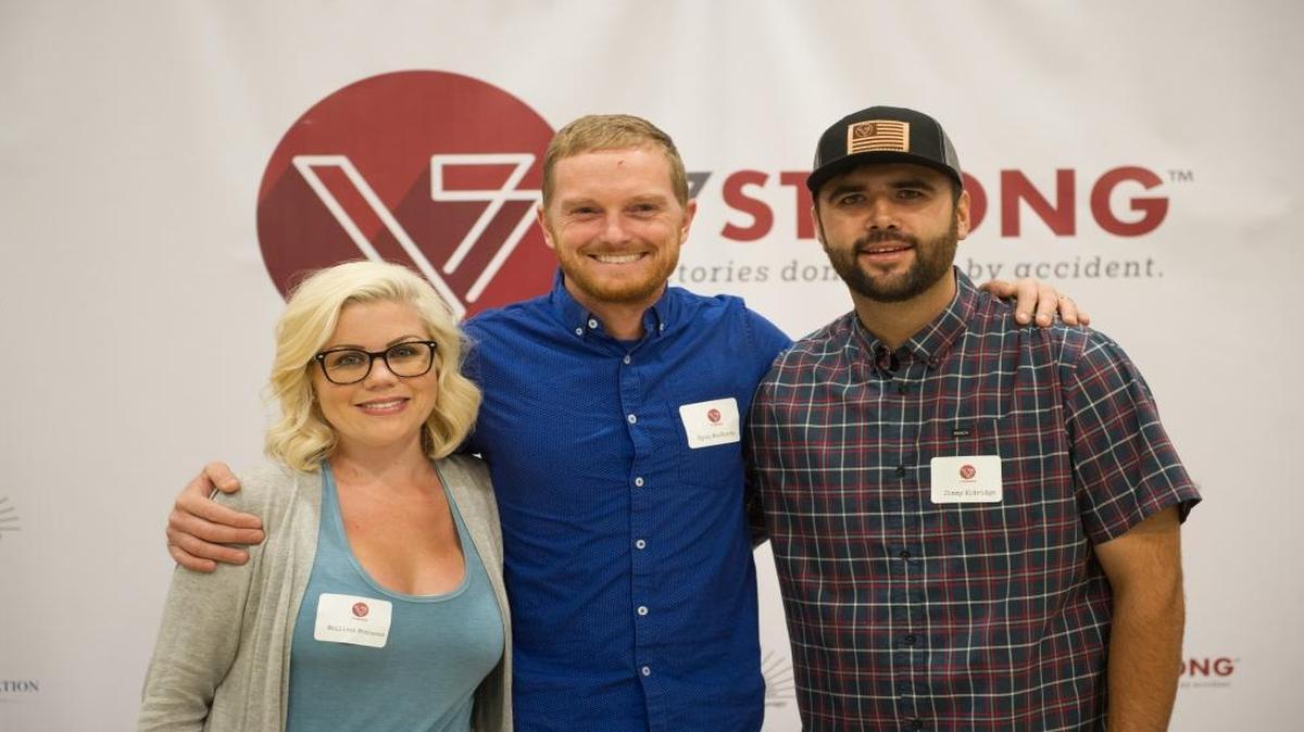 Central Coast natives Melissa Matheson, Ryan Mackereth and Jimmy Aldridge pose for a photo after receiving free “victory trips” from Pismo Beach nonprofit 17Strong.