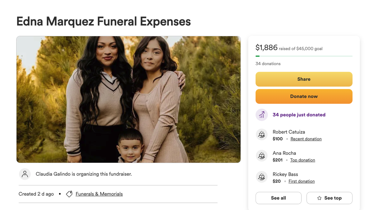 A GoFundMe account is raising money to cover funeral expenses for Edna Marquez Galindo of Fresno. She died after a crash on Highway 101 in Atascadero on Sunday, Jan. 21, 2024.