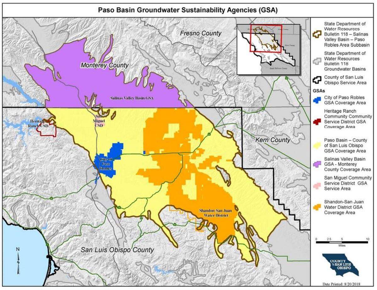 Groundwater sustainability agencies within the Paso Robles Area Subbasin are required by state law to come up with a plan to sustainably manage groundwater by 2020.