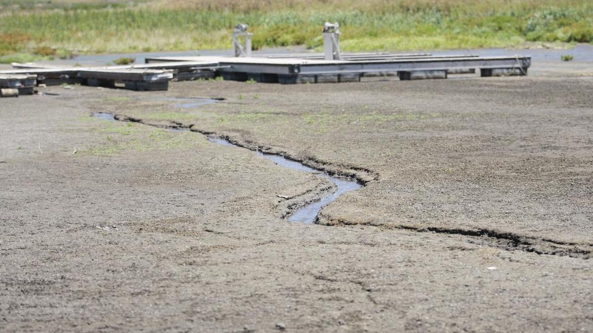 A trickle of water still enters Lopez Lake in July but not enough to raise the level. The reservoir serves as a major water source for Arroyo Grande.