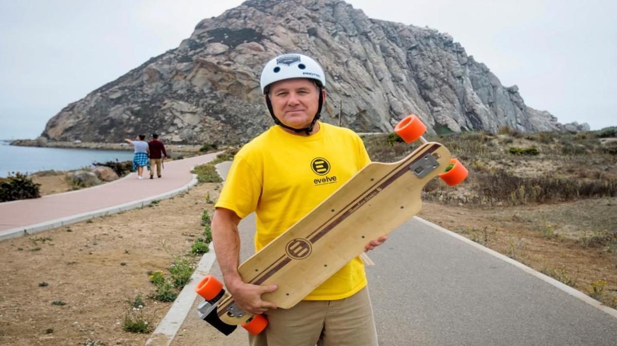 Jack Smith of Morro Bay California completed a historic journey across America in 2016 as he tried to become the first person to ride an electric powered skateboard across America.