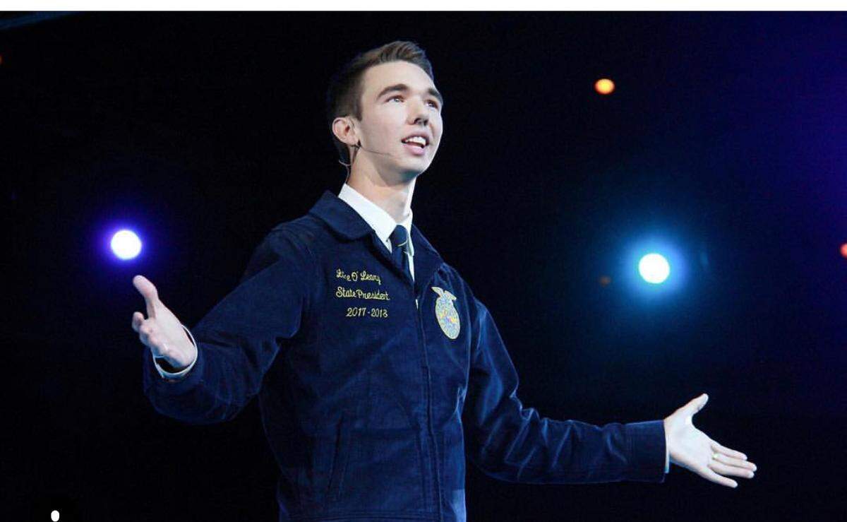 Luke O’Leary speaks at the 91st National FFA Convention & Expo in Indianapolis on Saturday.
