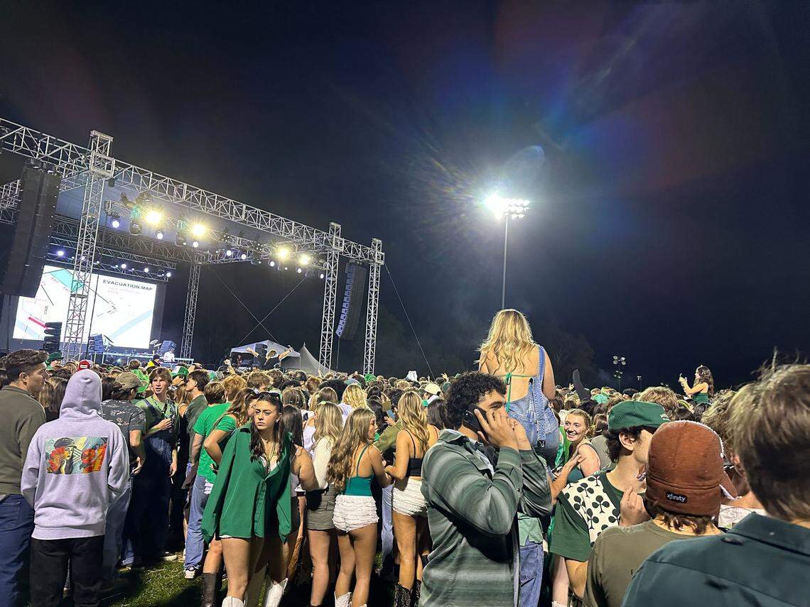 Cal Poly hosted an early morning music festival featuring EDM artists Zhu and Galantis on campus in hopes of drawing students out of the streets on St. Fratty’s Day, March 15, 2025.
