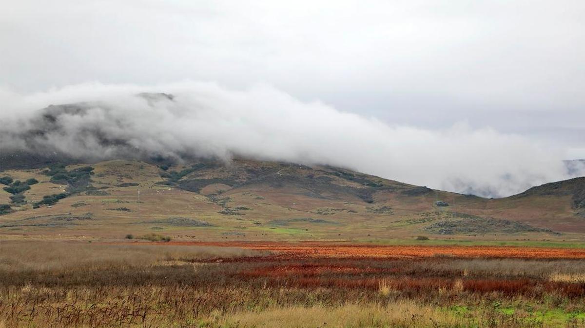 Clouds hovering over Cerro San Luis Mountain on Nov. 26, 2016.