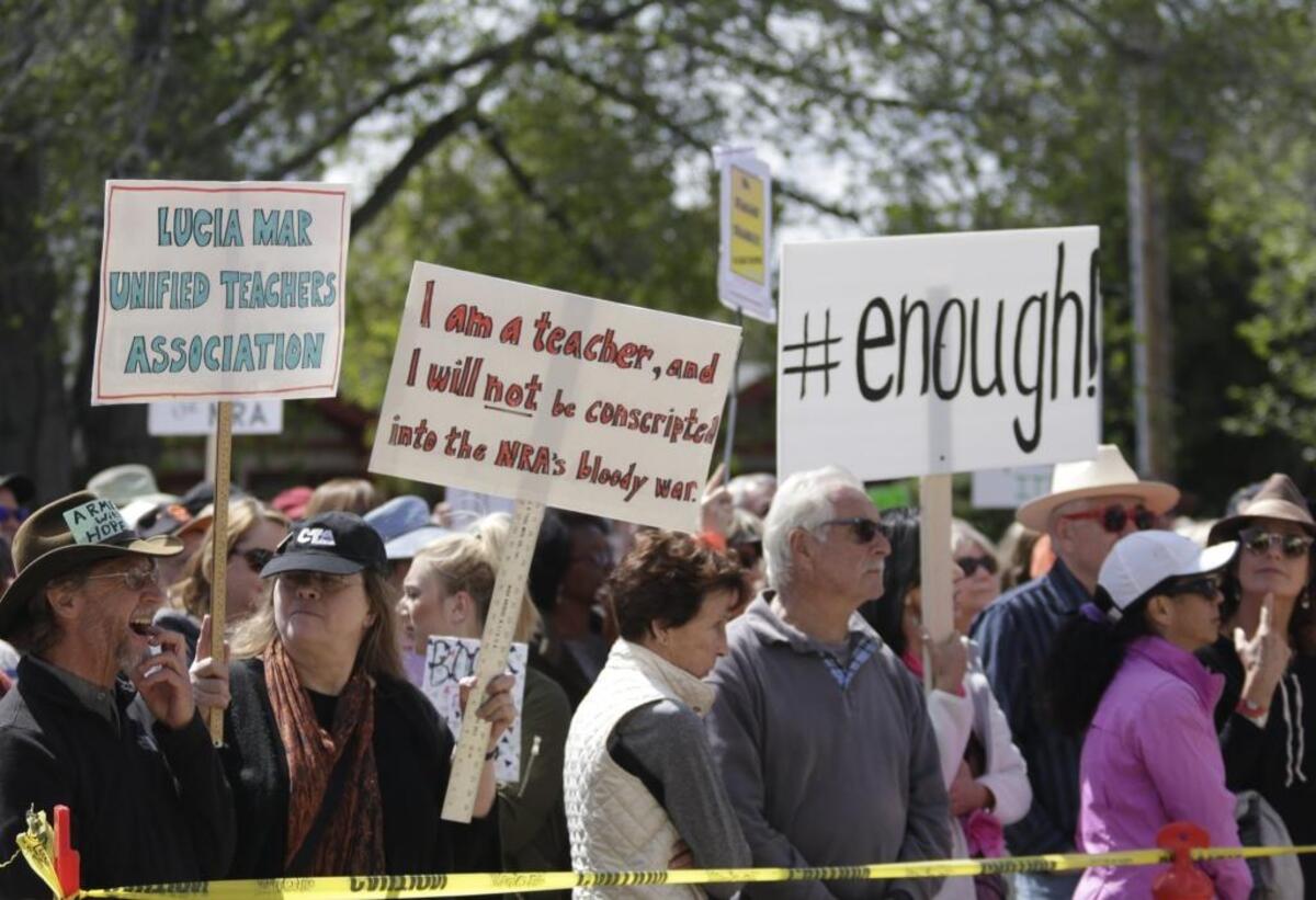 The March for Our Lives began in Mitchell Park in San Luis Obispo, Saturday, March 24, 2018 and wound its way around downtown San Luis Obispo.