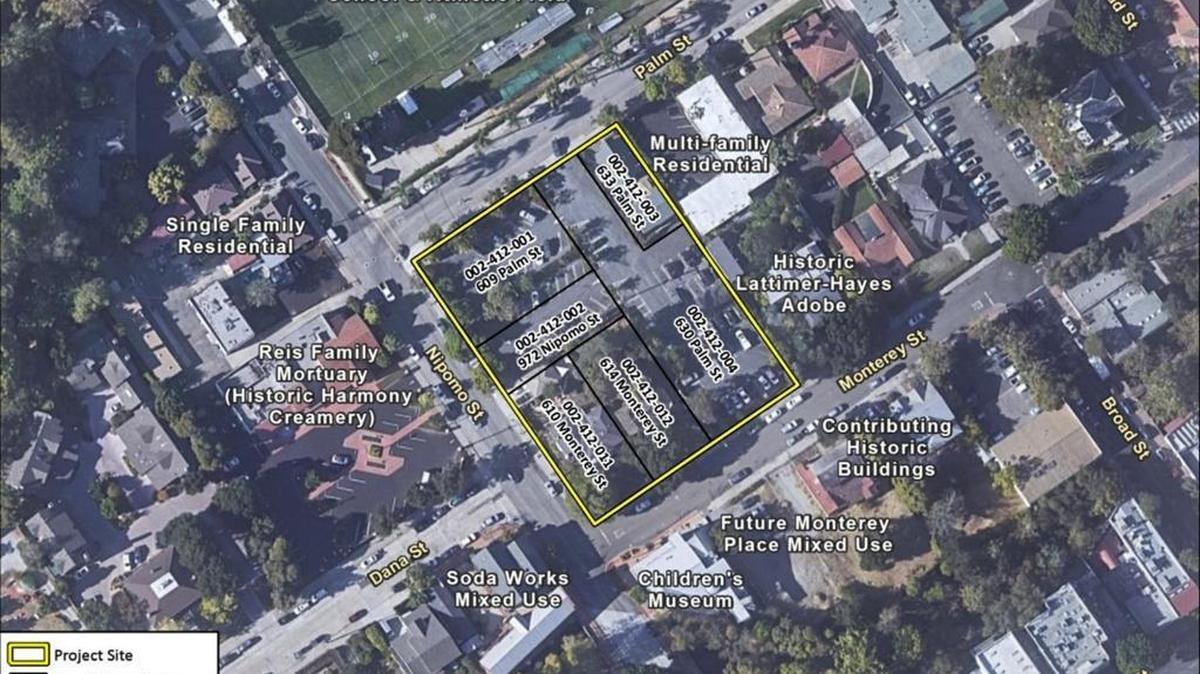 The cite of a parking garage project at Palm and Nipomo streets, one of SLO’s new key projects over the next five years.