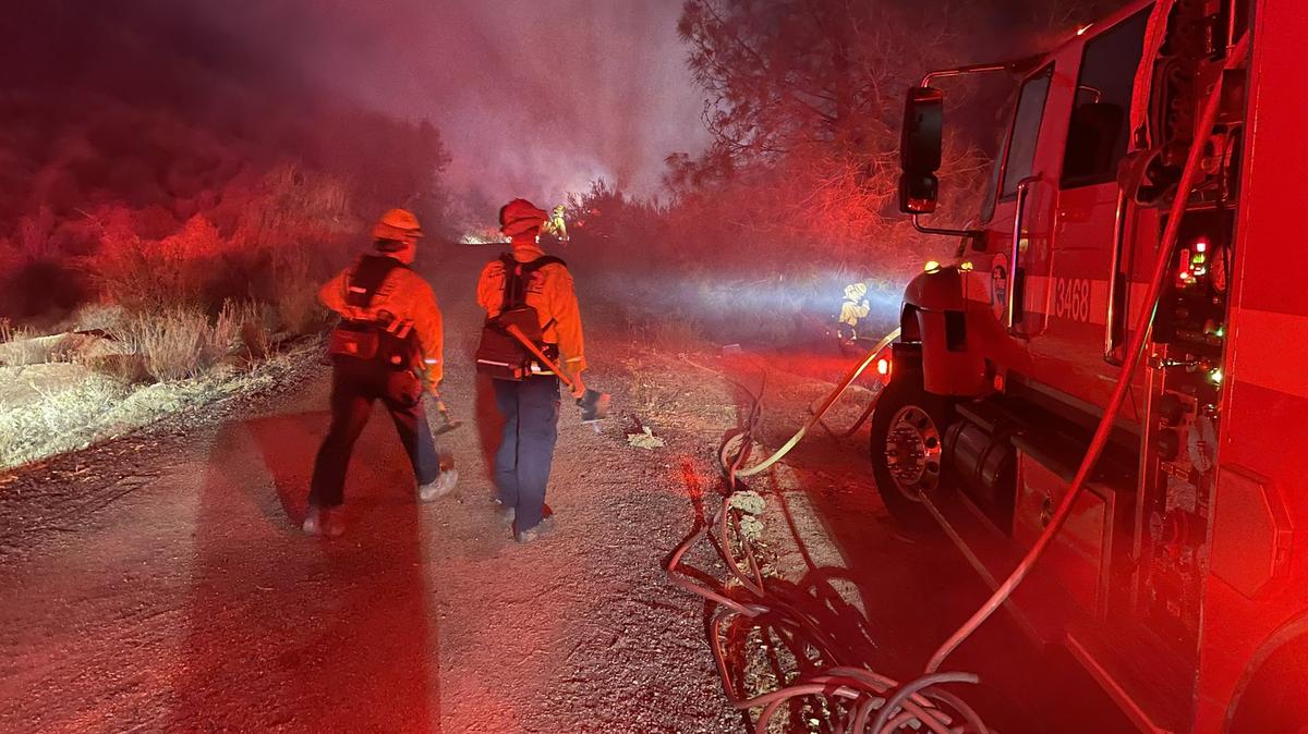 Firefighters responded to a fatal motor vehicle accident with fire in the area of Blue Road off Highway 58 east of Santa Margarita around 8:42 p.m.