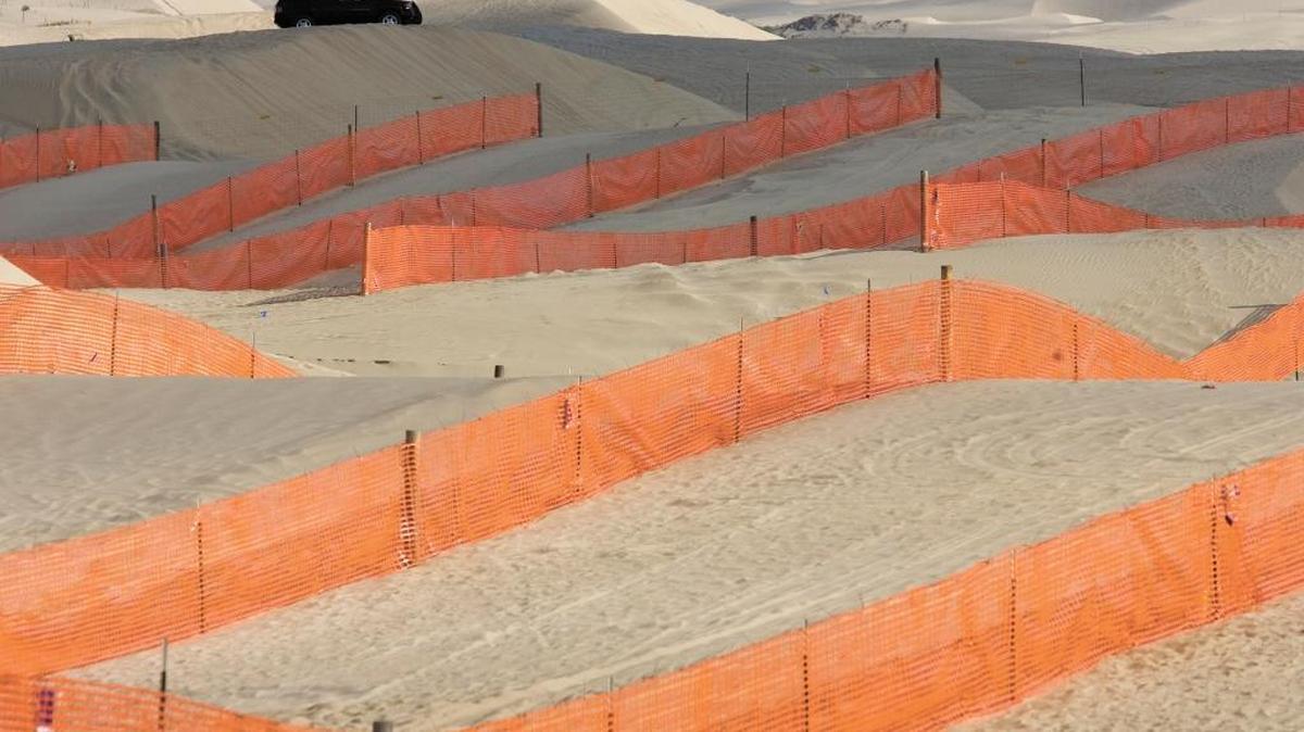 Fences installed in 2014 aim to slow the dust blowing off the Oceano Dunes State Vehicle Recreation Area.