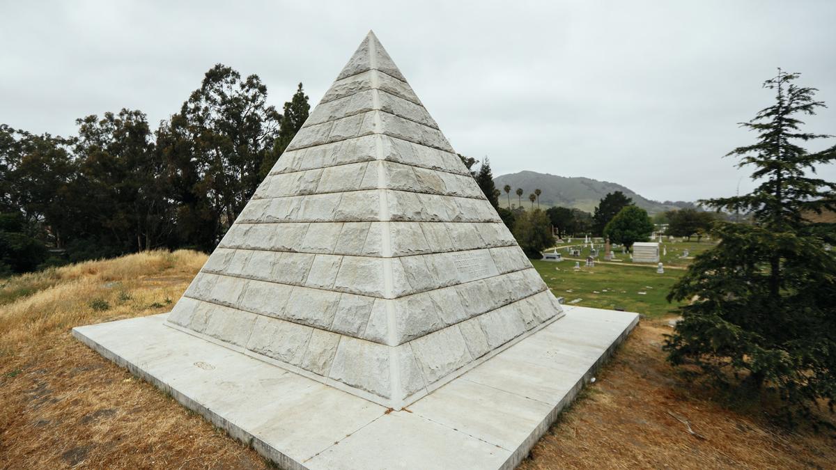 The Dorn Pyramid sits atop a hill in San Luis Cemetery, also known as Odd Fellows Cemetery, in San Luis Obispo.