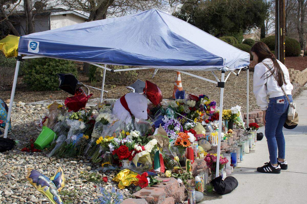 The growing memorial for José Gutiérrez, the 11-year-old boy killed in a hit-and-run in Atascadero on March 15, 2025, is filled with candles, flowers and messages three days after the crash, showing the outpouring of community support for the family. It sits on the sidewalk in front of the Danish Care Center at 10805 El Camino Real, where the boy was hit.
