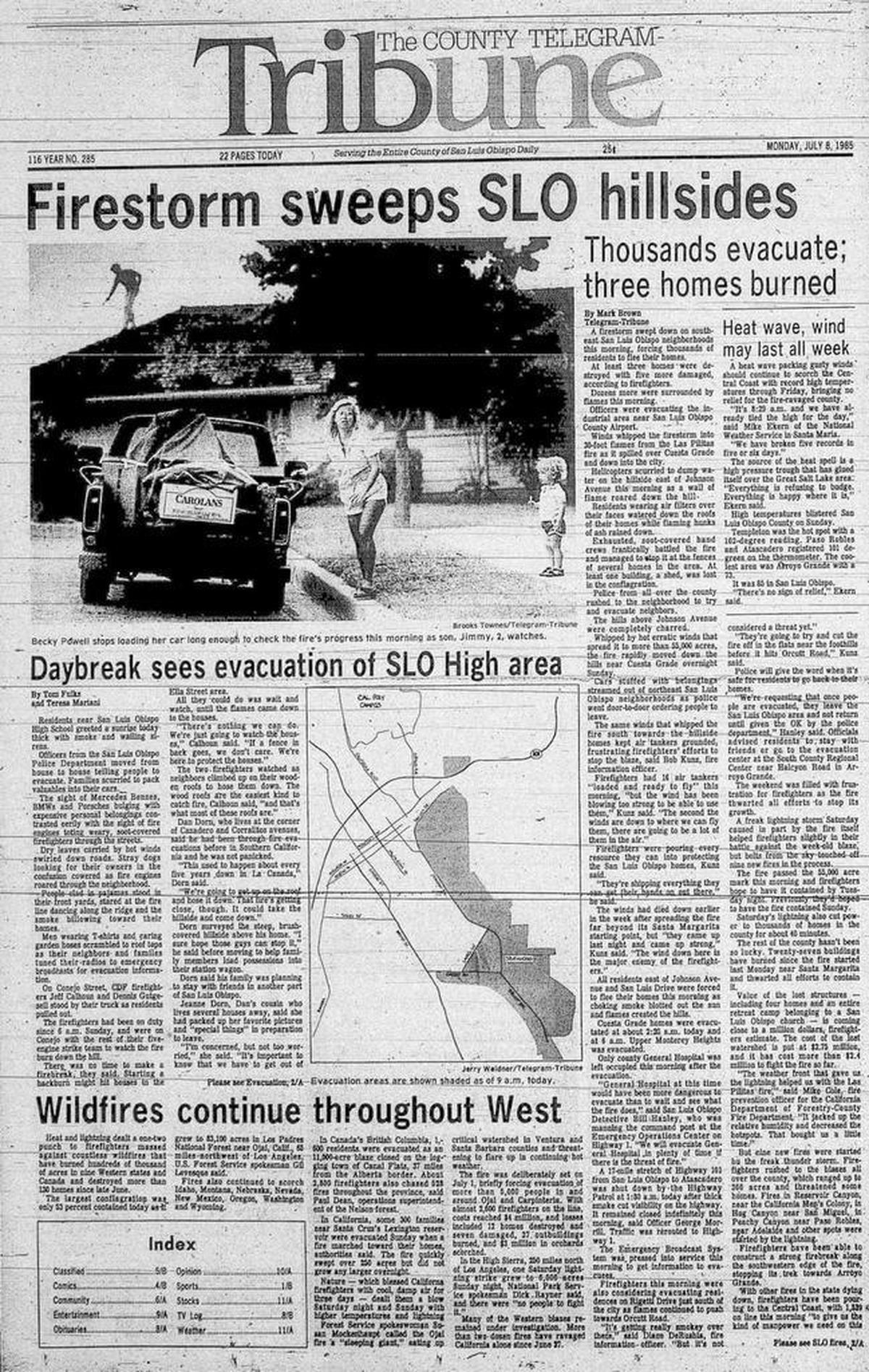 anThe Las Pilitas Fire in July 1985 was one of the largest and unpredictable to that point in San Luis Obispo County history.