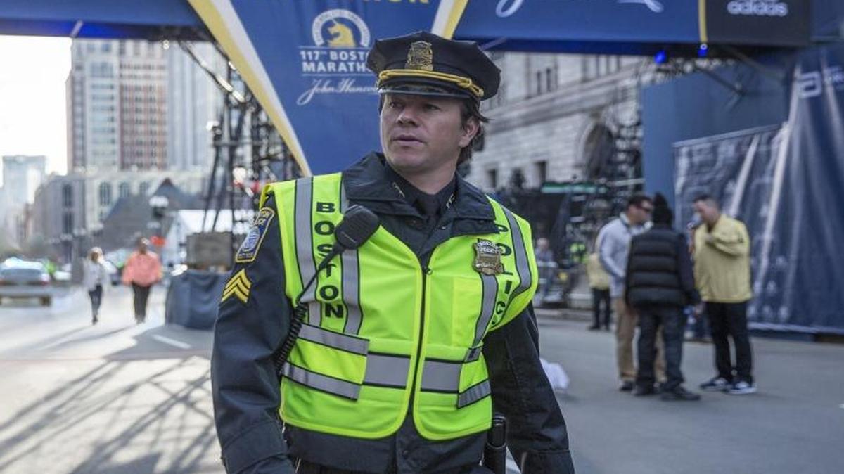 Mark Wahlberg appears on the set of the film “Patriots Day.” The movie will be shown at 5:30 p.m. Wednesday in the San Luis Obispo Library.