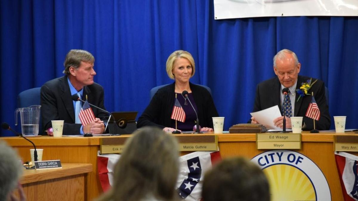 Pismo Beach swore in its new City Council members on Tuesday, Dec. 6, 2016. From left, Erik Howell starts his second term, Marcia Guthrie begins her first term and Ed Waage begins his first term as mayor.