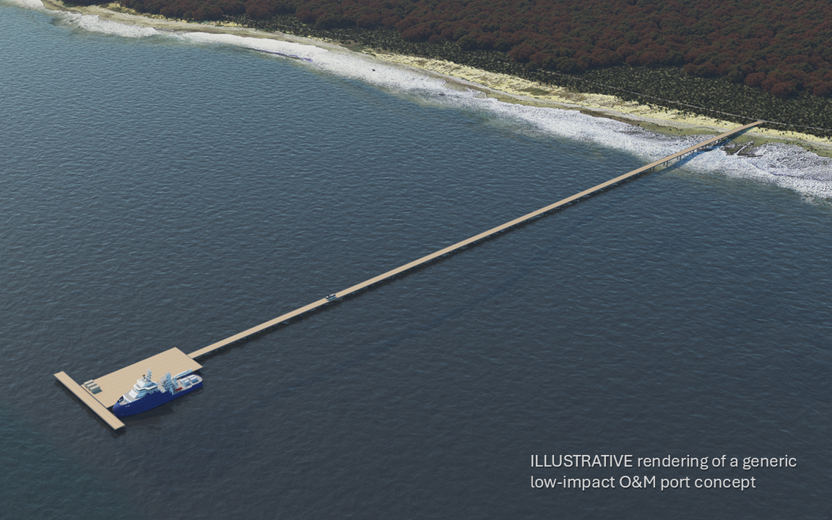 Clean Energy Terminals is evaluating the potential for building a 3,000-foot-long pier as part of an offshore wind operations and maintenance port in San Luis Obispo Bay.