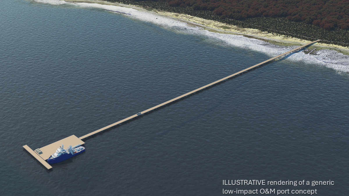 In 2024, Clean Energy Terminals evaluated the potential for building a 3,000-foot-long pier as part of an offshore wind operations and maintenance port in San Luis Obispo Bay. The company terminated its agreement to study the port in December 2025.