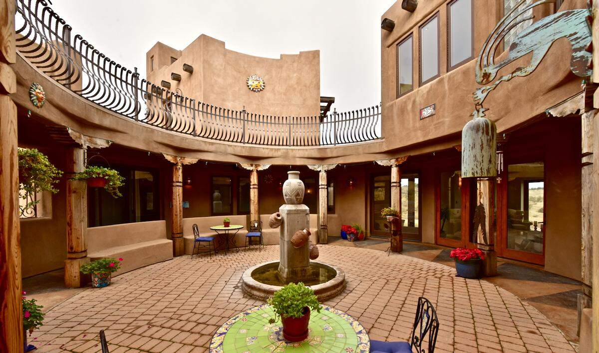 A courtyard marks the entrance to this Paso Robles home, on the market for $6.9 million. The 34-acre property is located at 3775 Adelaida Road.